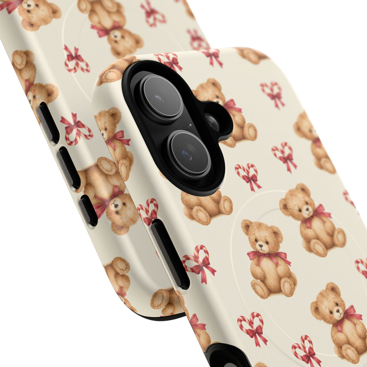 Coque iPhone Ourson des fêtes et sucres d’orge en forme de cœur avec MagSafe