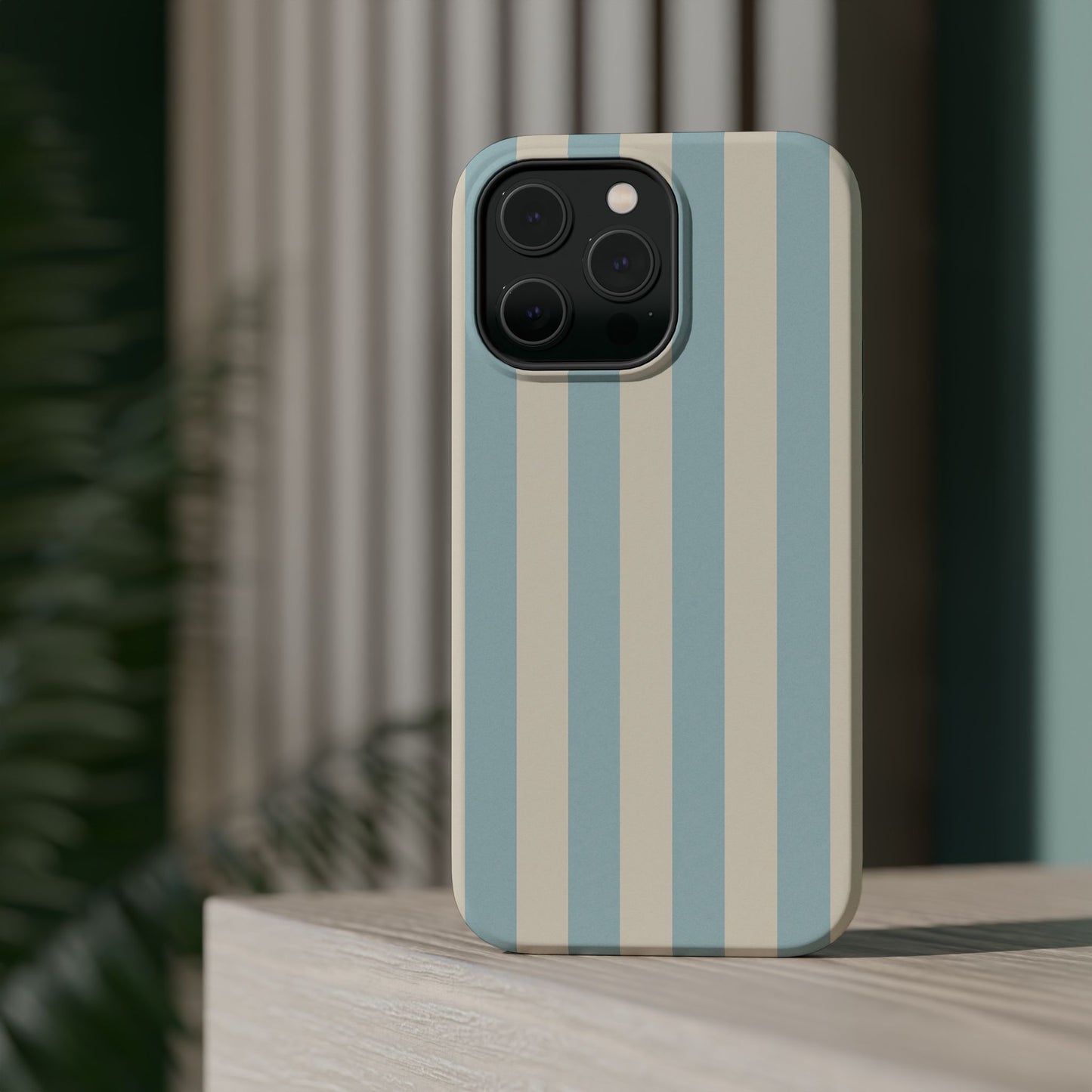 Blue Strips Pattern iPhone Case Compatible with MagSafe