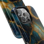 Blue Gold Agate Tough Phone Case Marble Stone Design  Shamo's