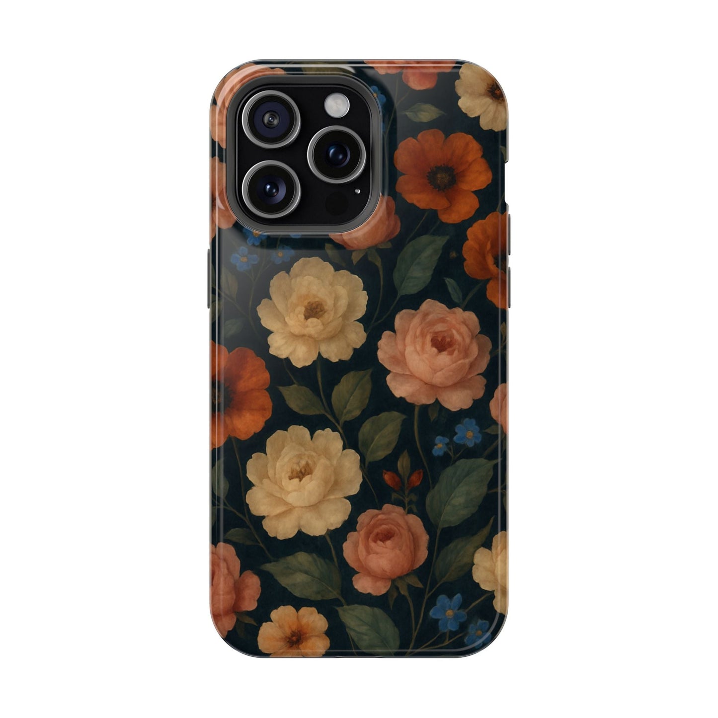 Floral Vintage Rose Magnetic Impact iPhone Case with MagSafe  Shamo's iPhone 15 Pro Max / Glossy