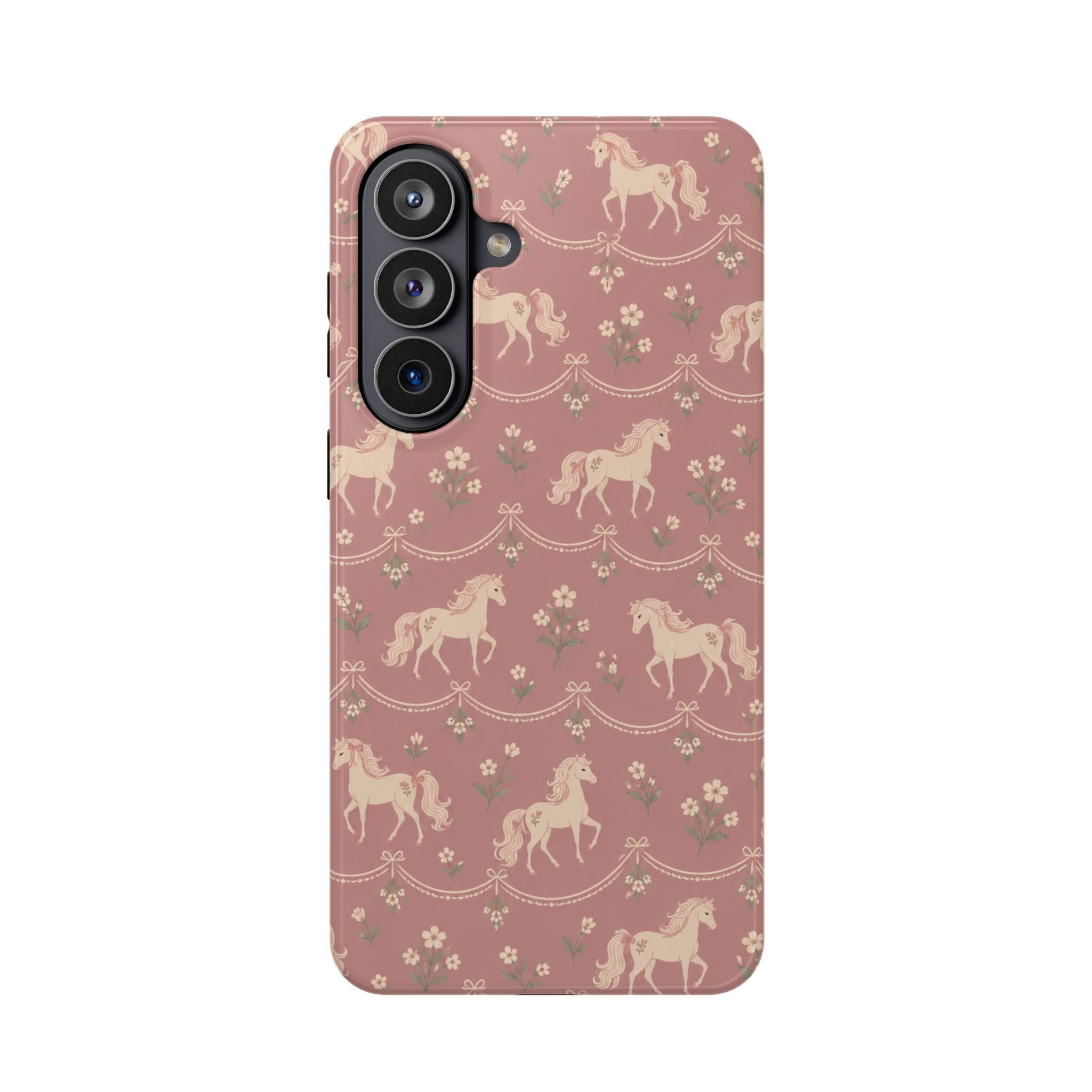 Rose Ponies MagSafe Phone Case, glossy Samsung Galaxy S26 Plus, rear view