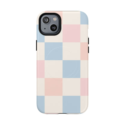 Pastel Checkerboard Pattern iPhone Cases - MagSafe