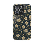 Navy Cherry Blossom Floral iPhone Case - Compatible with MagSafe - Shamo's