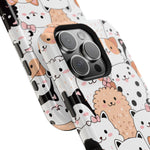 Cute Cartoon Cats & Puppies Phone Case with MagSafe Compatibility