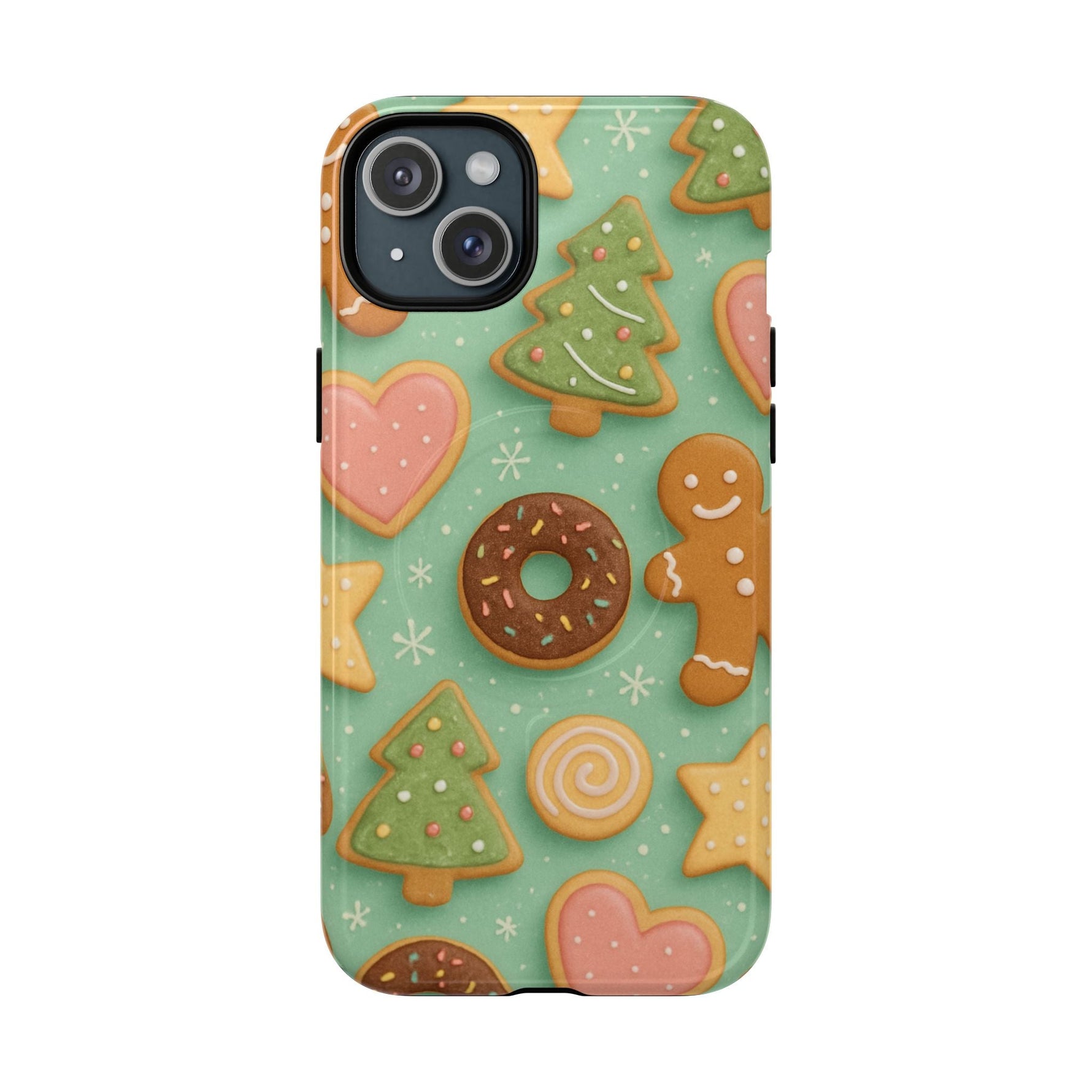 Holiday Cookie Pattern iPhone Case — MagSafe compatible  Shamo's iPhone 15 Plus / Glossy