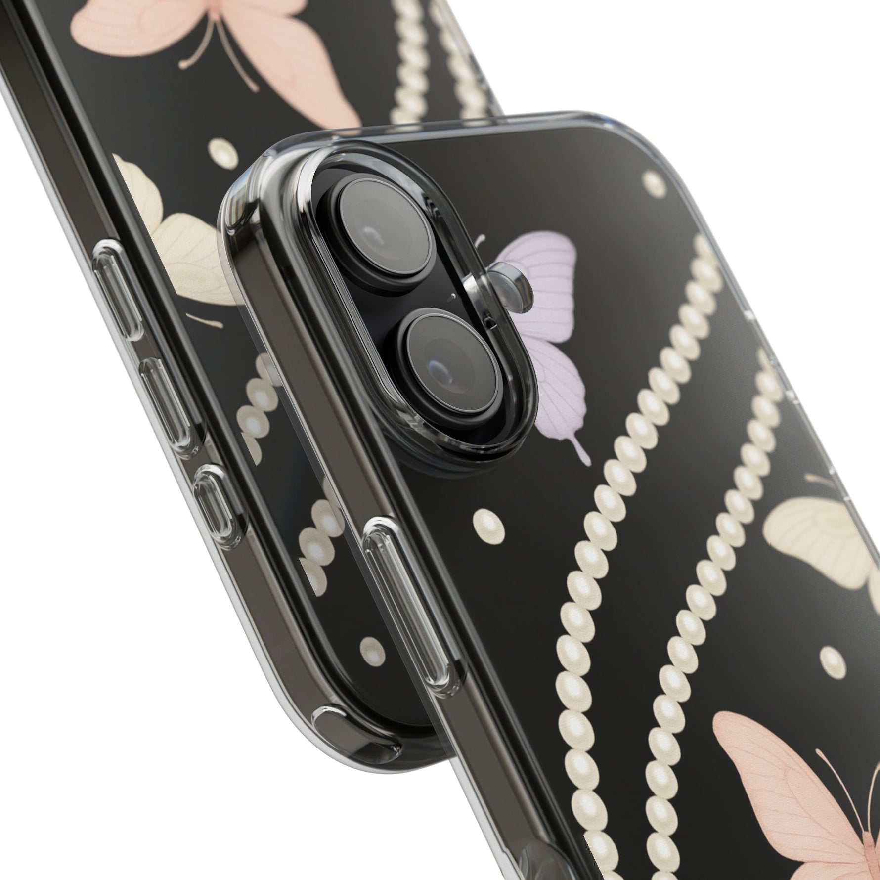 Butterfly Pearl Impact-Resistant Clear iPhone Case - iPhone 17 / Without gift packaging - Shamo's