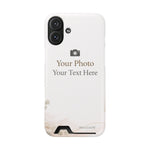Funda para teléfono personalizable con tarjetero | Añade tu propia foto y texto