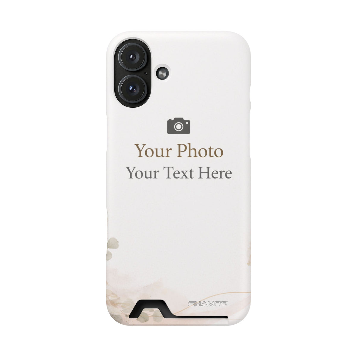 Funda para teléfono personalizable con tarjetero | Añade tu propia foto y texto