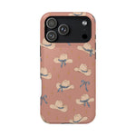 Ribbon Rodeo – Cowgirl Hat and Bow MagSafe Phone Case, Pink, glossy iPhone 17 Pro Max, rear view