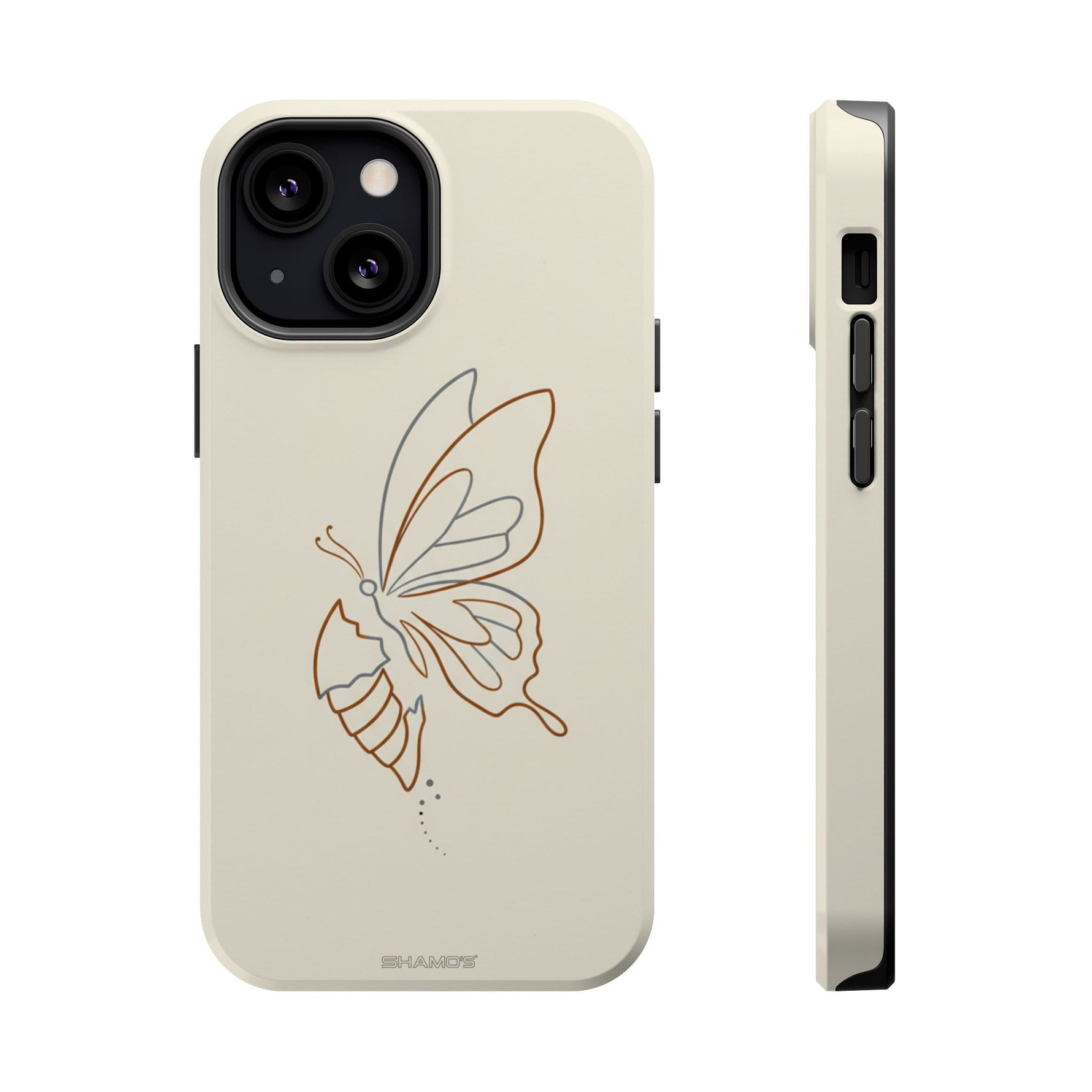 Butterfly Transformation from Caterpillar Minimalist Magnetic Impact-Resistant Phone Case with Magsafe