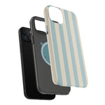 Blue Strips Pattern iPhone Case Compatible with MagSafe - Shamo's