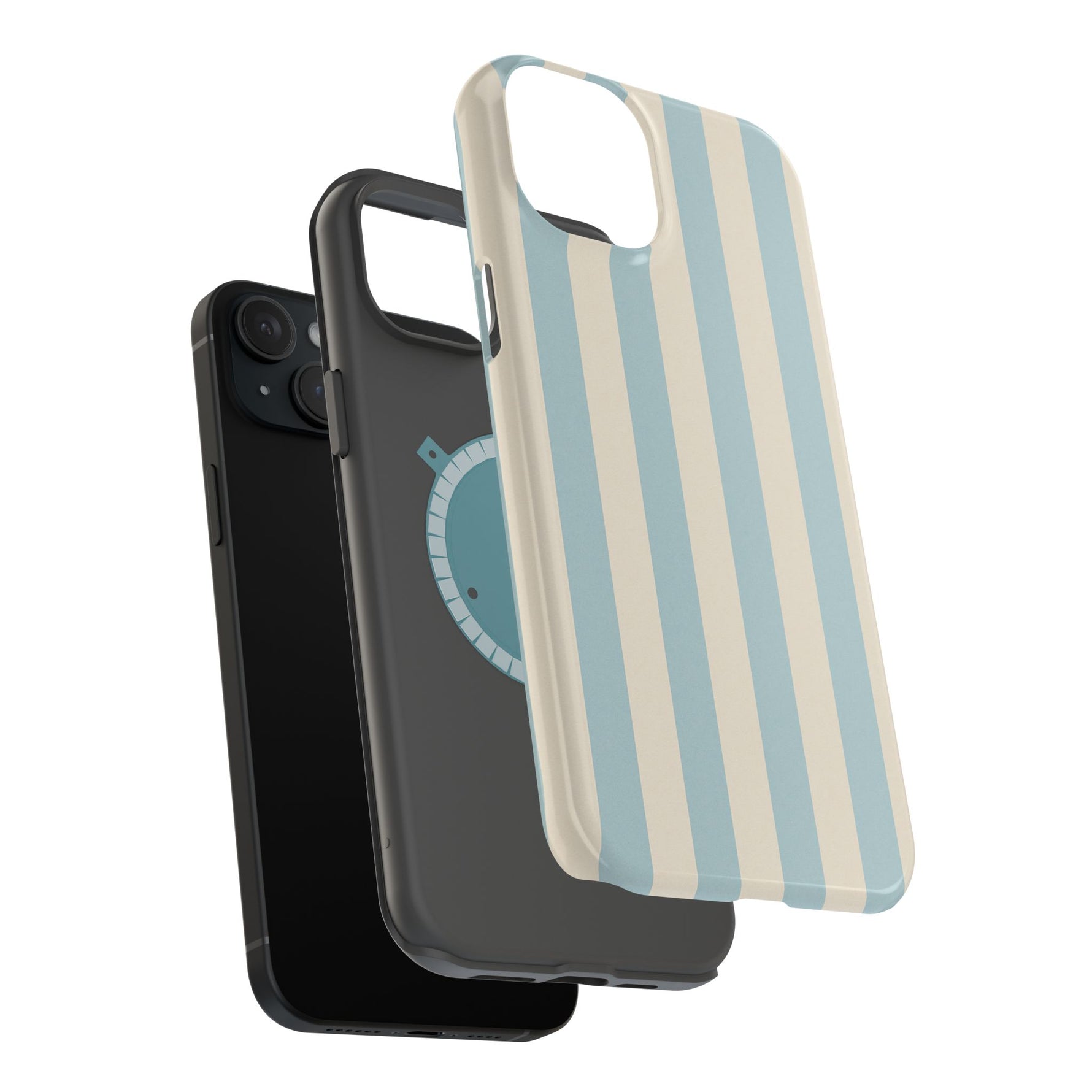 Blue Strips Pattern iPhone Case Compatible with MagSafe - Shamo's