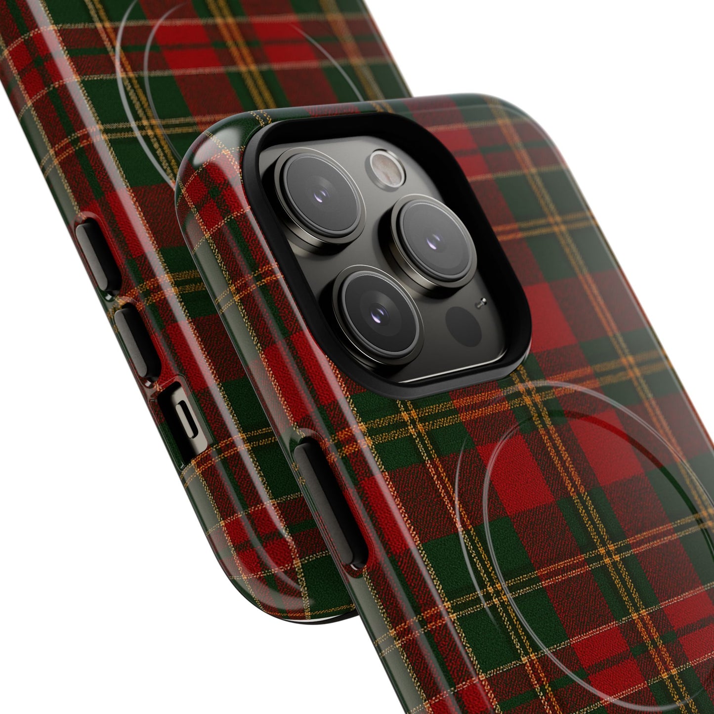 Plaid Holiday iPhone Case — Red & Green Tartan (MagSafe compatible)