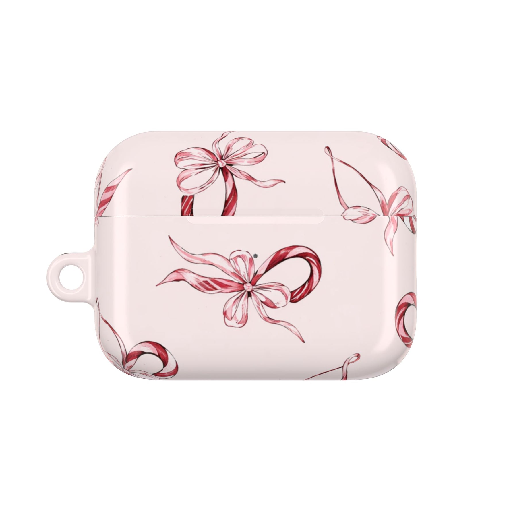 Floral Ribbon AirPod Case — Pink Bow Pattern Protective Cover