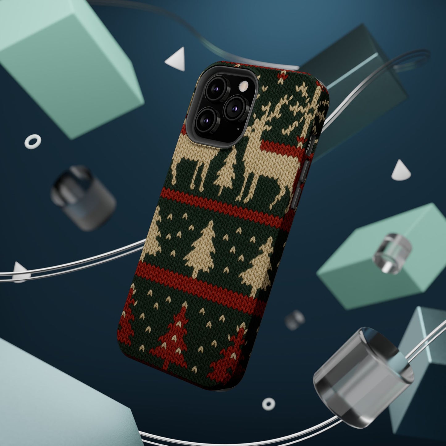 Holiday Reindeer Knit iPhone Case | compatible with MagSafe