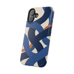 Indigo Loom MagSafe Phone Case – Blue & Ivory Abstract Woven Pattern