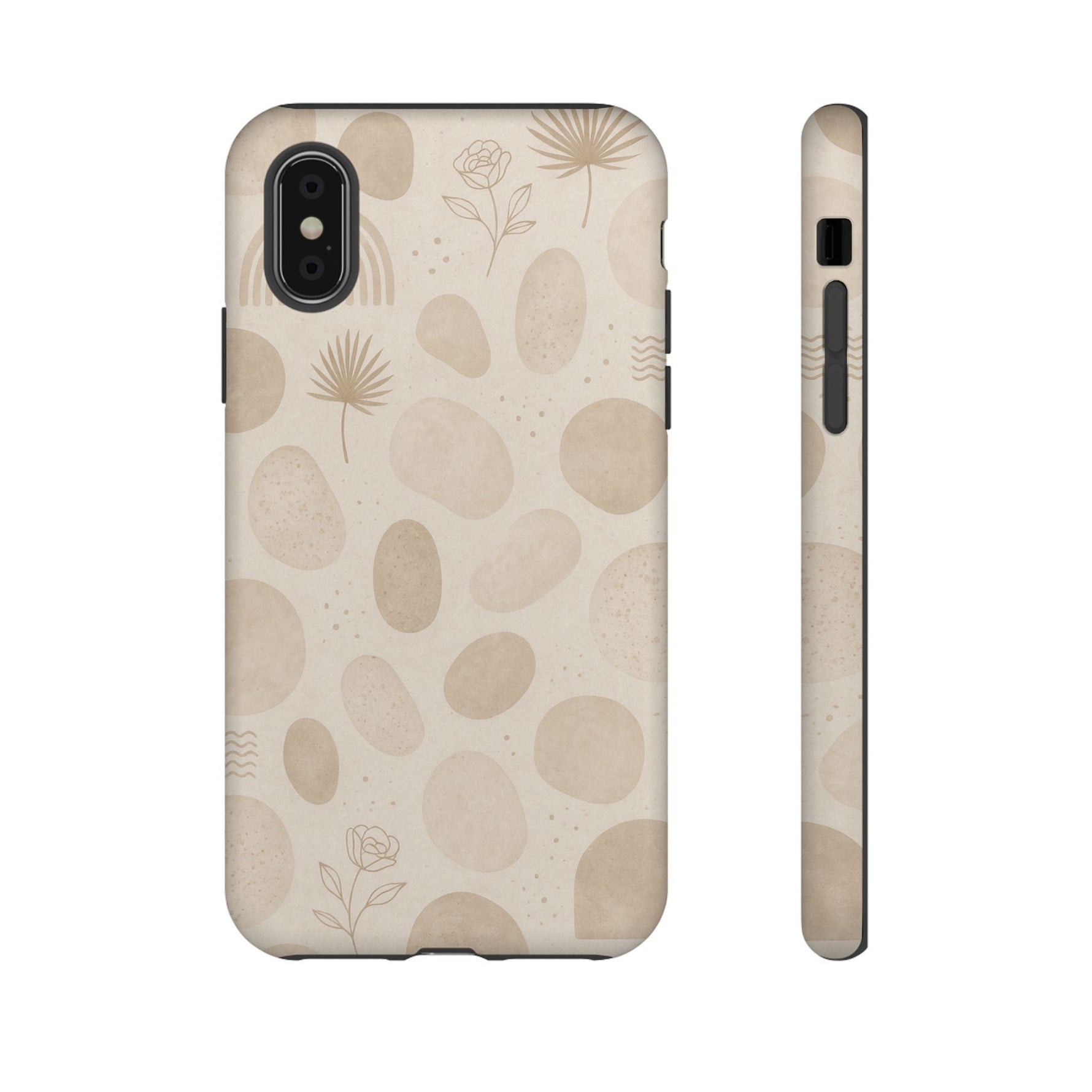 Neutral Pebble Pattern Tough iPhone Case - Shamo's