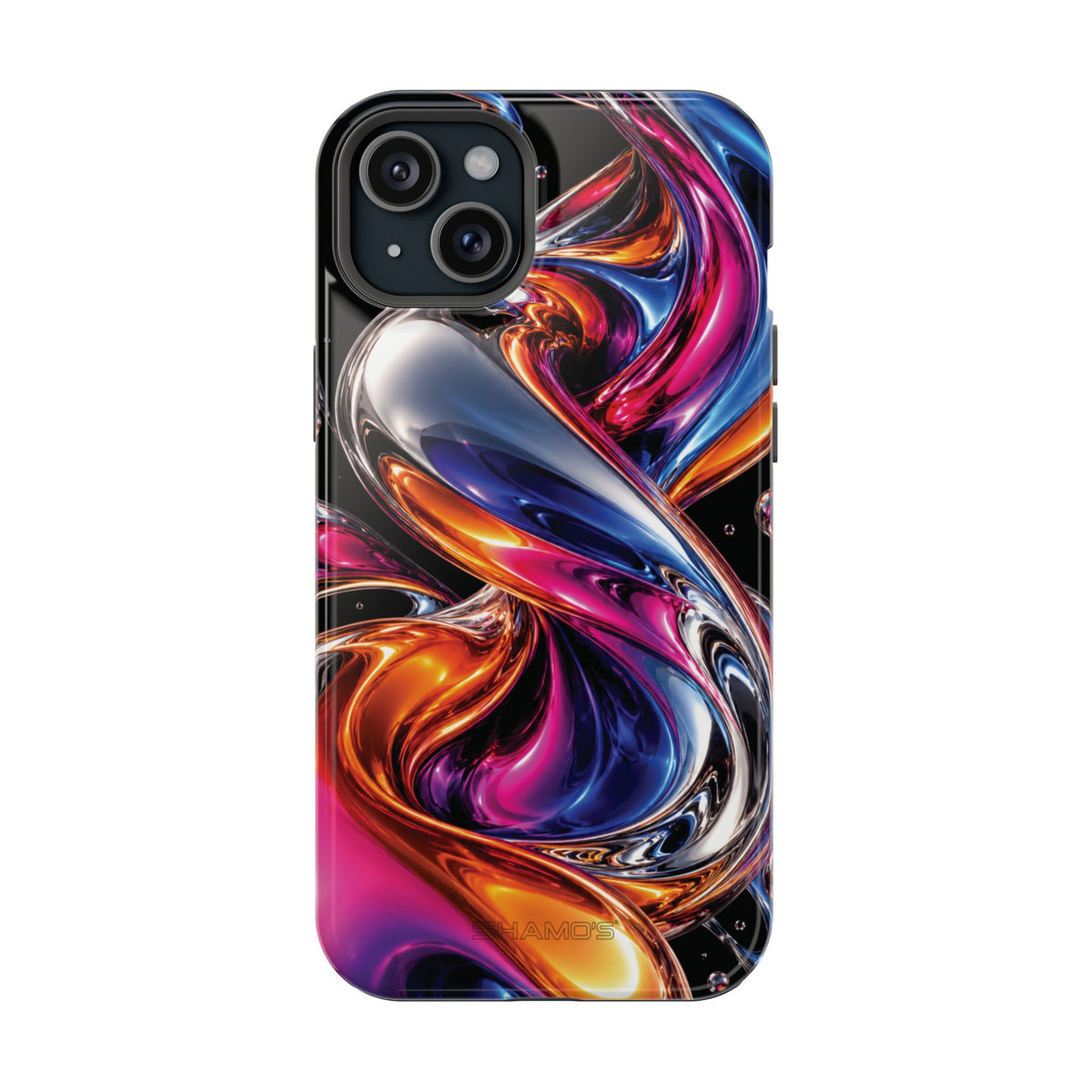 Liquid Aurora MagSafe Phone Case – Colorful Chrome-Effect Swirls | Glossy