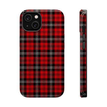 Red Tartan Plaid Impact-Resistant iPhone Case | MagSafe compatibility  Shamo's iPhone 14 / Glossy