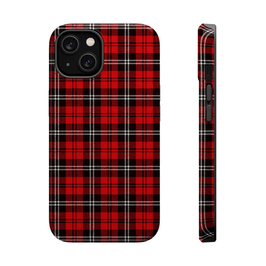Red Tartan Plaid Impact-Resistant iPhone Case | MagSafe compatibility  Shamo's iPhone 14 / Glossy