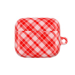 Red Plaid AirPod Case – Festive Check Pattern Protective Cover