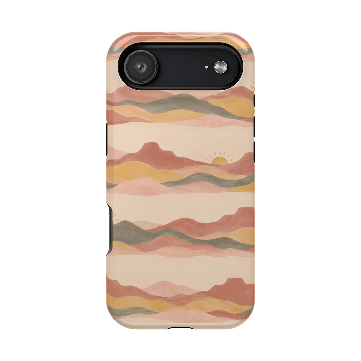Sunset Trails – Desert Landscape MagSafe Phone Case, glossy iPhone 17 Air, rear view