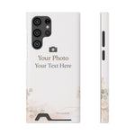 Funda para teléfono personalizable con tarjetero | Añade tu propia foto y texto