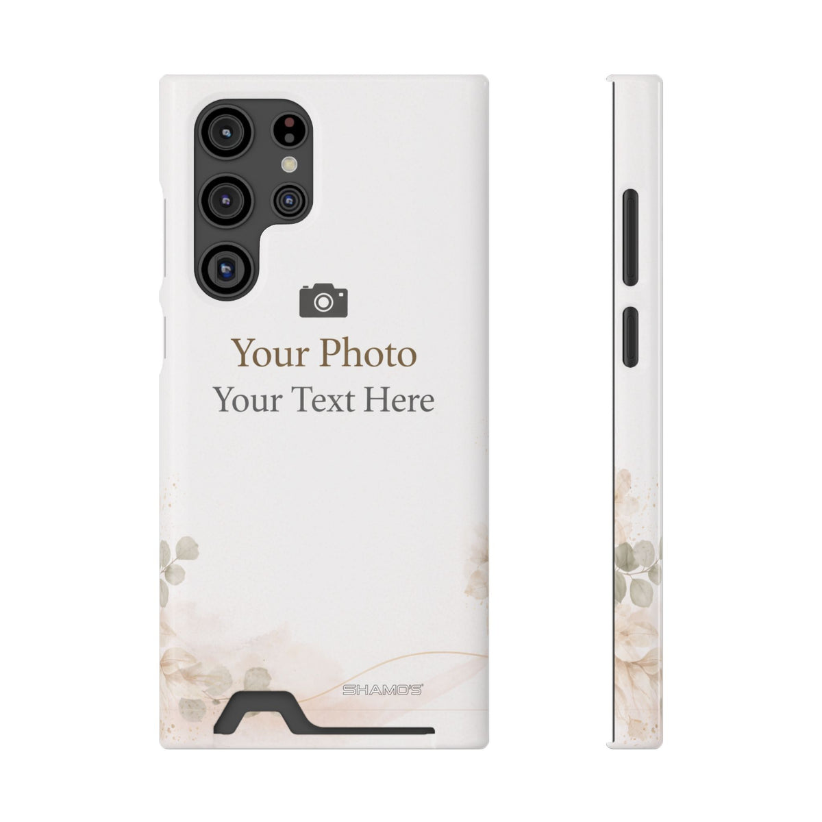 Funda para teléfono personalizable con tarjetero | Añade tu propia foto y texto