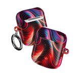AirPods Case,  Red & Pink Abstract Wave Pattern Protective Cover