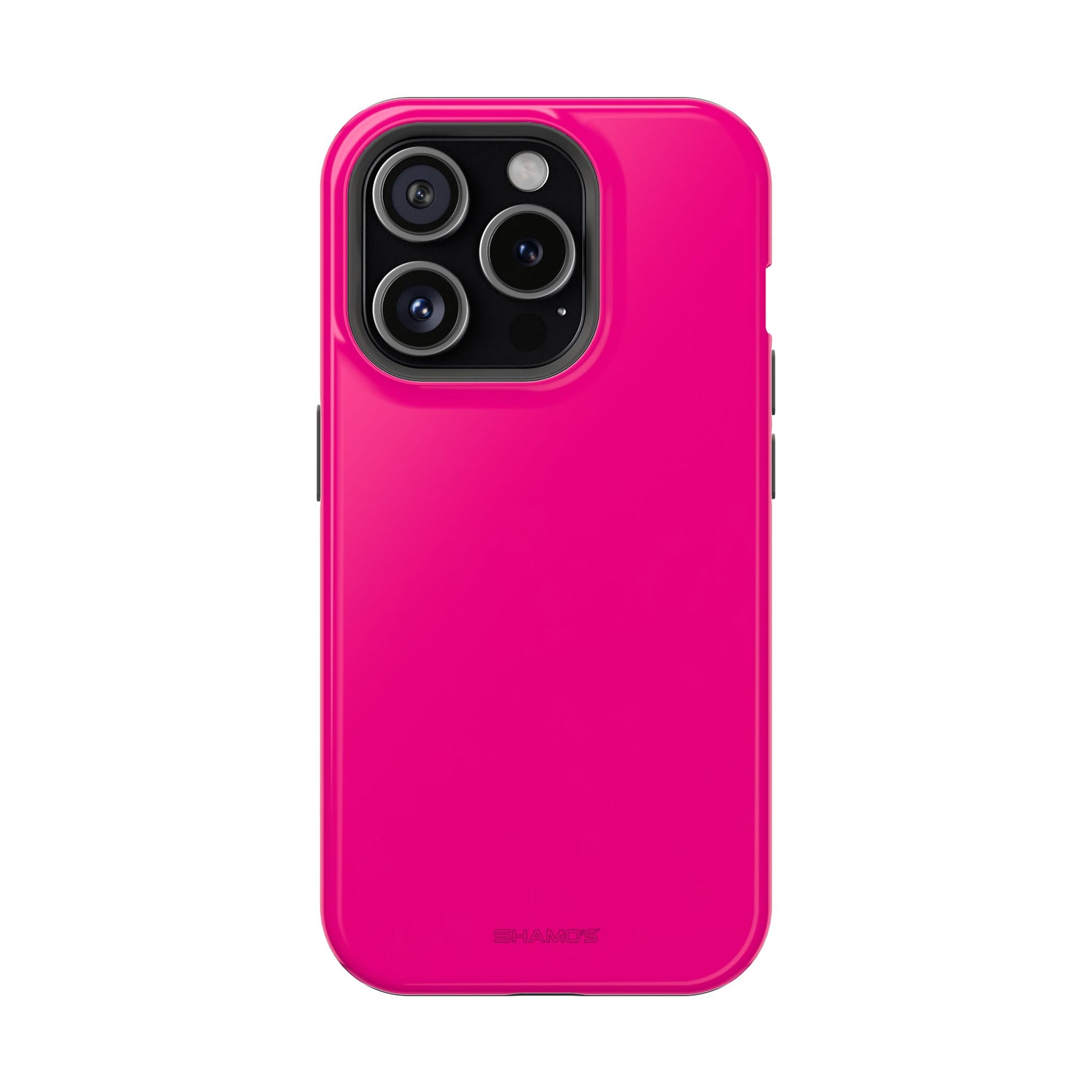 Neon Pink MagSafe Compatible Impact-Resistant Phone Case Hot Pink