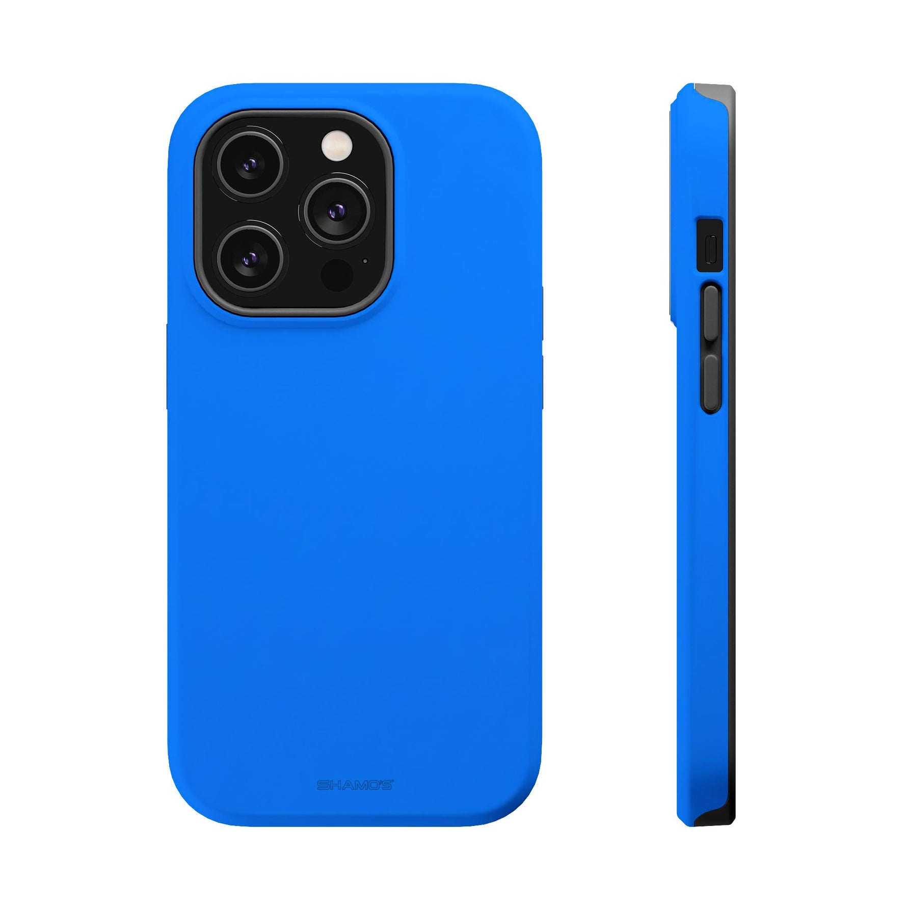 Cobalt Pop Blue Solid Color Impact-Resistant iPhone Case | Slim Shockproof MagSafe-Compatible