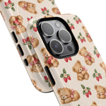 Teddy Berry Cozy Strawberry Pattern iPhone Case with MagSafe