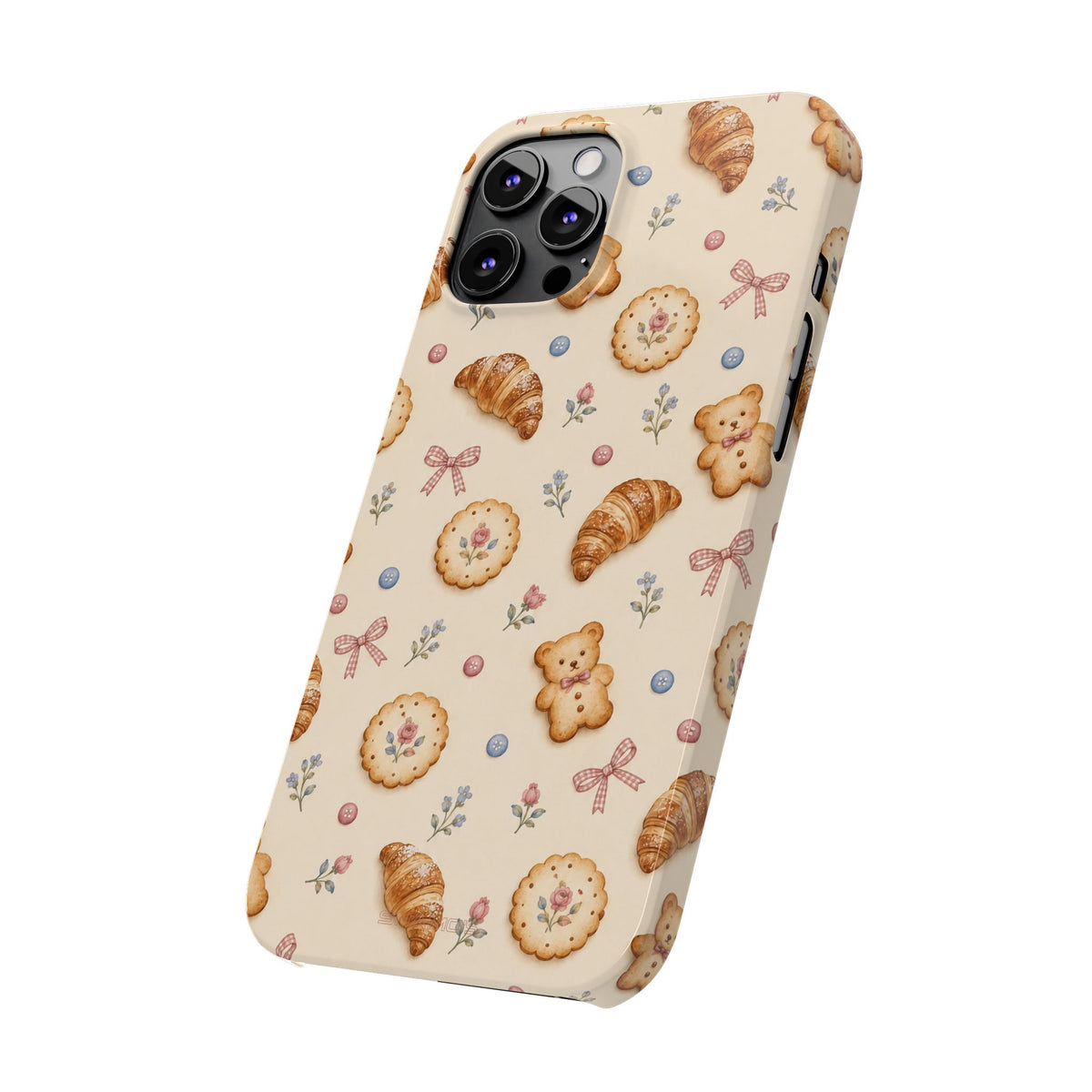 Slanke iPhone-hoes — knus bak- en teddybeerpatroon (recept, hert, knopen)