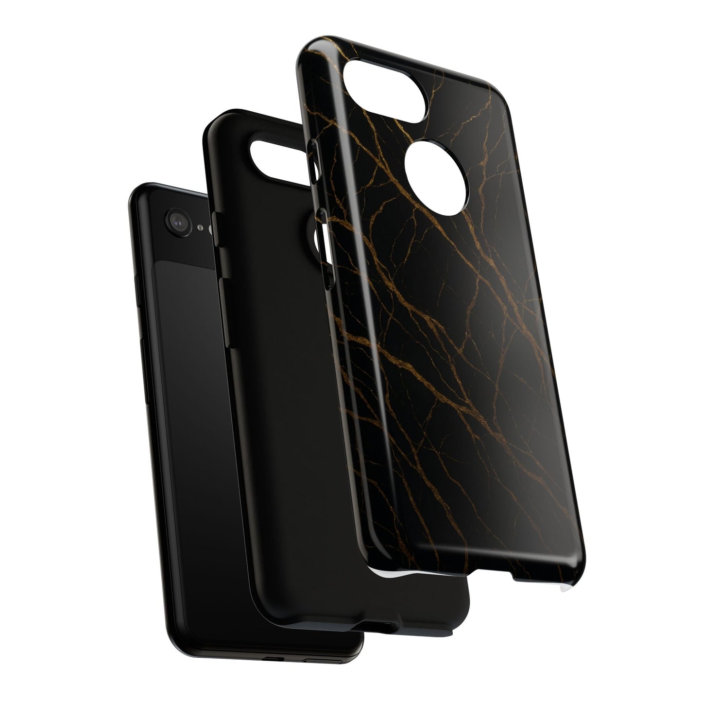 Black Marble Tough iPhone Case