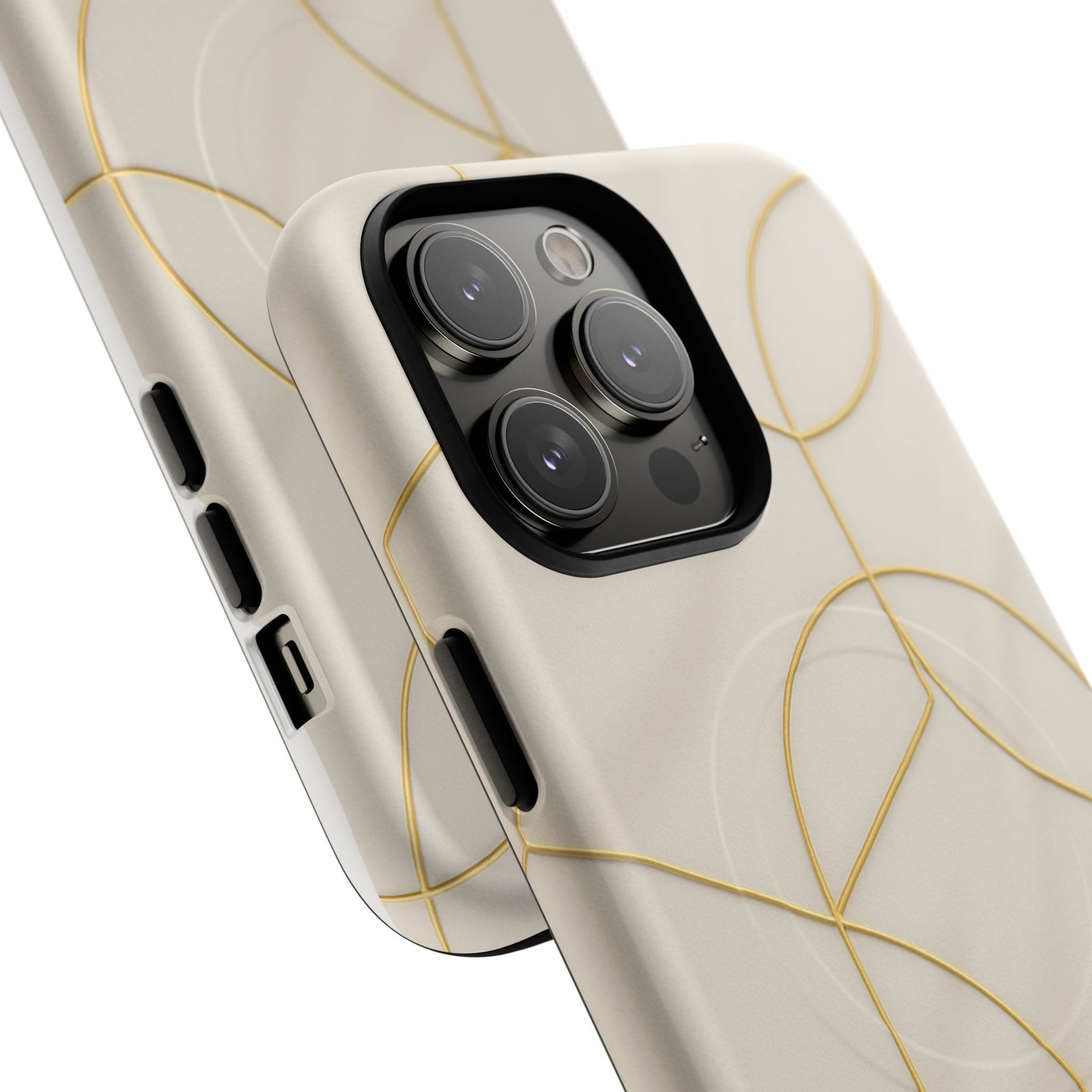 Gold Geometry on Silk Luxury Series iPhone Case with MagSafe  Shamo's