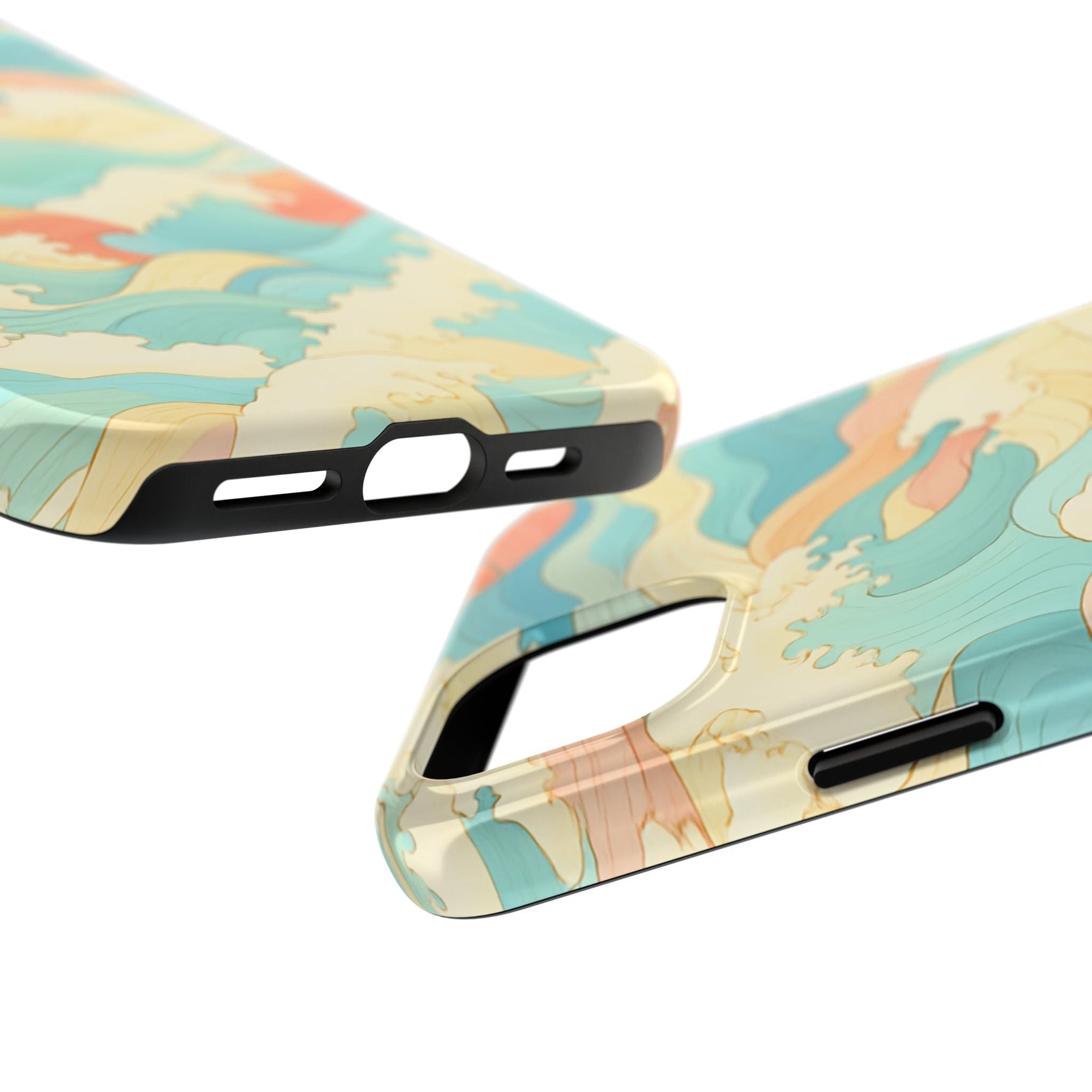 Ocean Wave Tough Phone Case — Pastel Retro Surf Pattern  Shamo's