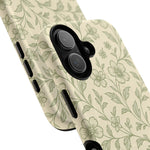 Sage Green Vintage Floral Pattern iPhone Case | MagSafe Compatible - Shamo's