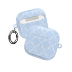 Pastel Blue Bow Pattern AirPod Case — Elegant Bow Pattern Protective Cover