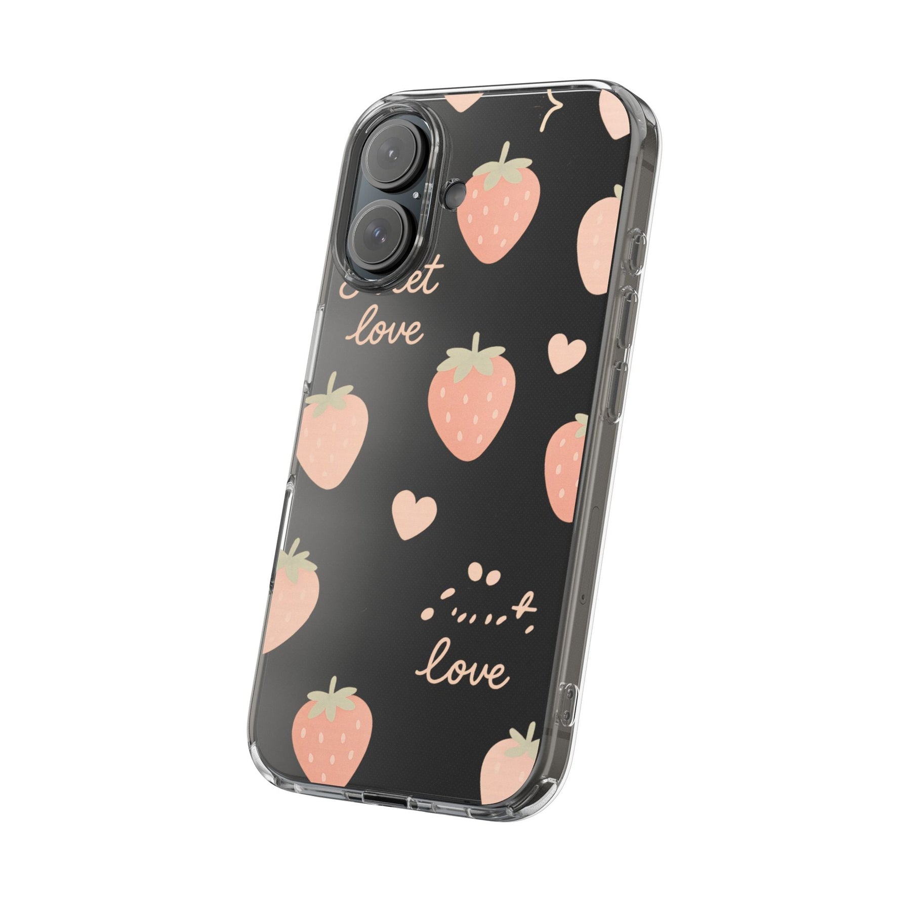 Sweet Love Strawberry Clear iPhone Case | MagSafe  Shamo's