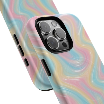 Rainbow Marble Swirl iPhone Case with MagSafe
