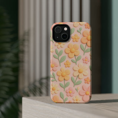 Vintage Floral 3D iPhone Case | MagSafe Compatible
