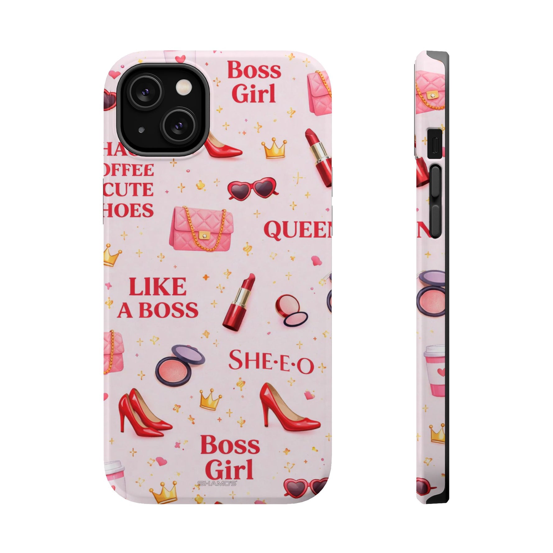Boss Girl Cosmetic Pattern iPhone Case | MagSafe - iPhone 14 Plus / Glossy - Shamo's