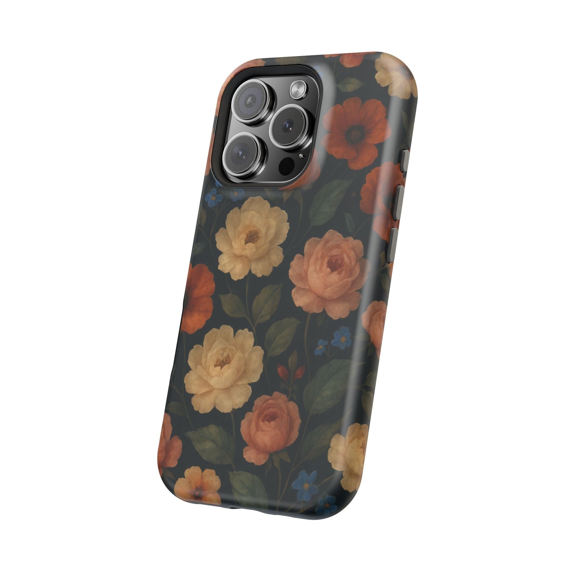 Floral Vintage Rose Magnetic Impact iPhone Case with MagSafe  Shamo's
