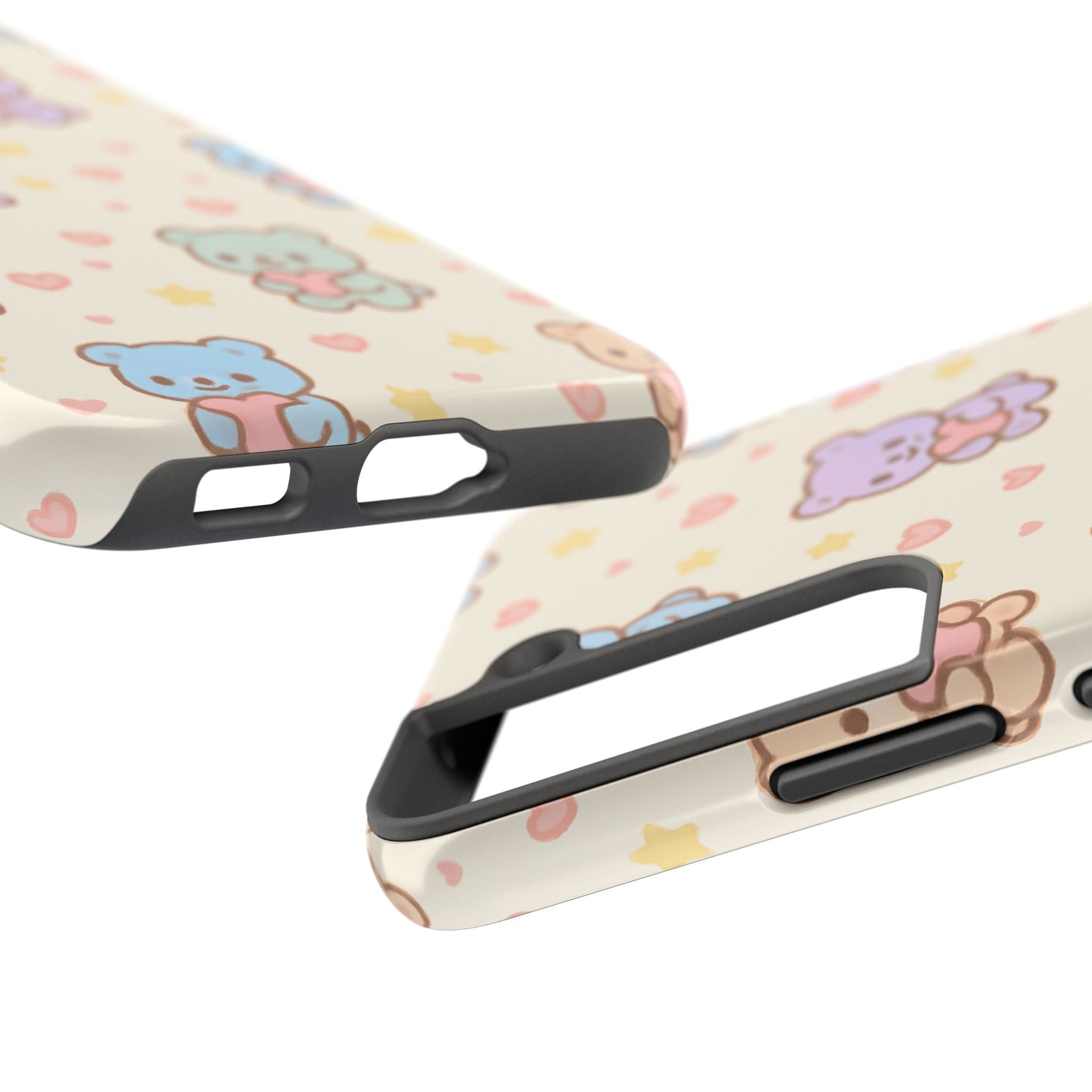 Cute Pastel Bear Impact Phone Case | Heart & Star Kawaii Pattern  Shamo's