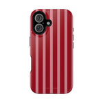 Red Burgundy  Stripes Magnetic Impact-Resistant Phone Case | MagSafe Compatible