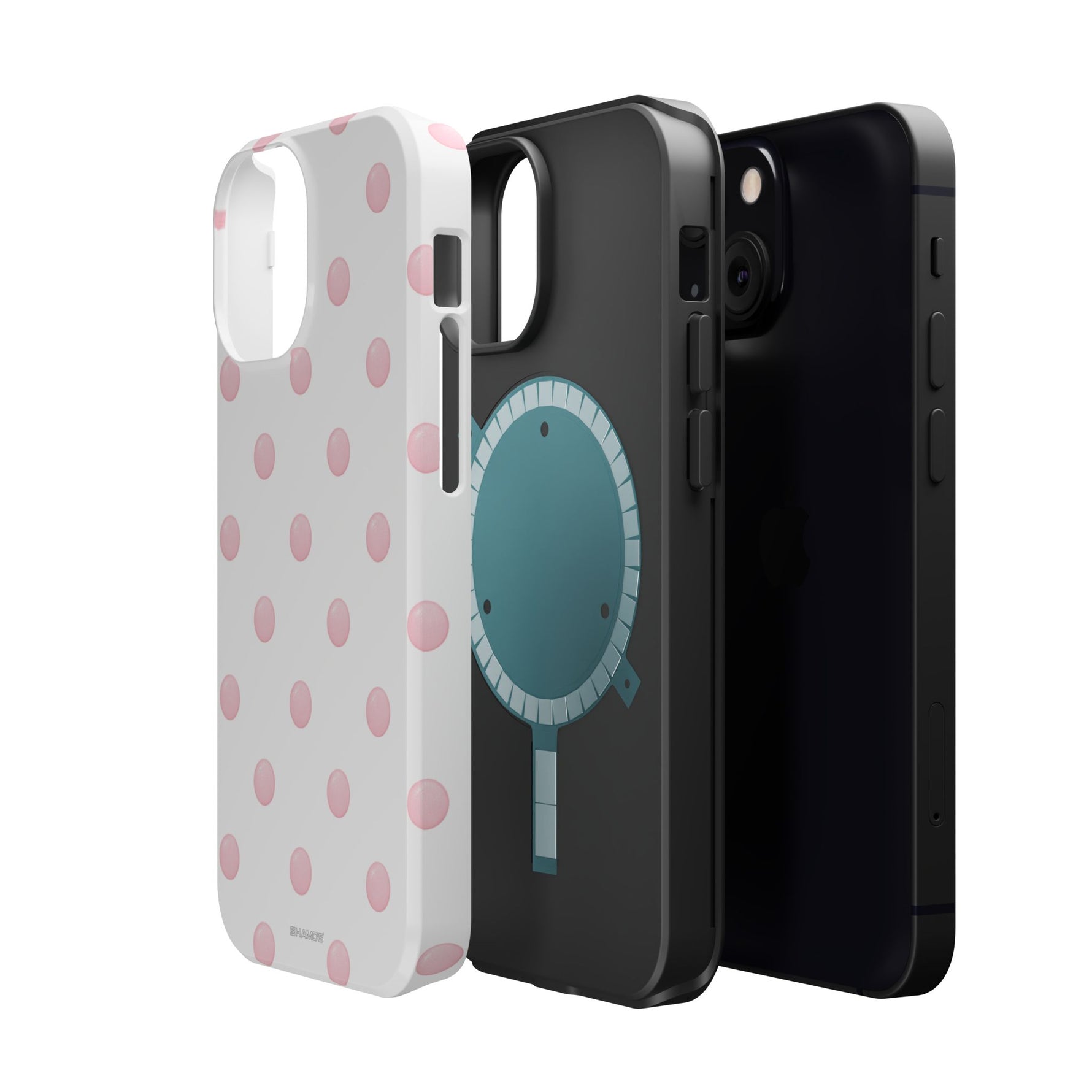 Pink Polka Dot Impact-Resistant Phone Case | MagSafe