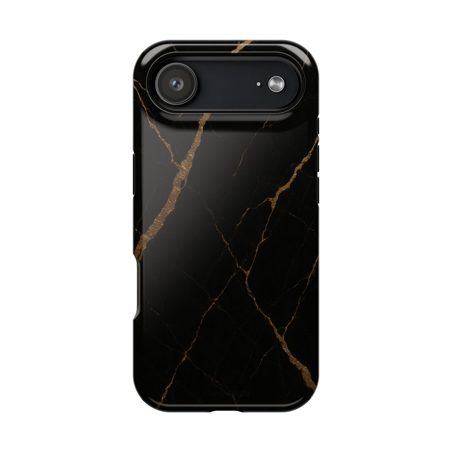 Black & Gold Marble iPhone Case with MagSafe - iPhone 17 Air / Glossy - Shamo's