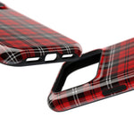 Funda para iPhone resistente a impactos con cuadros escoceses rojos | Compatibilidad con MagSafe