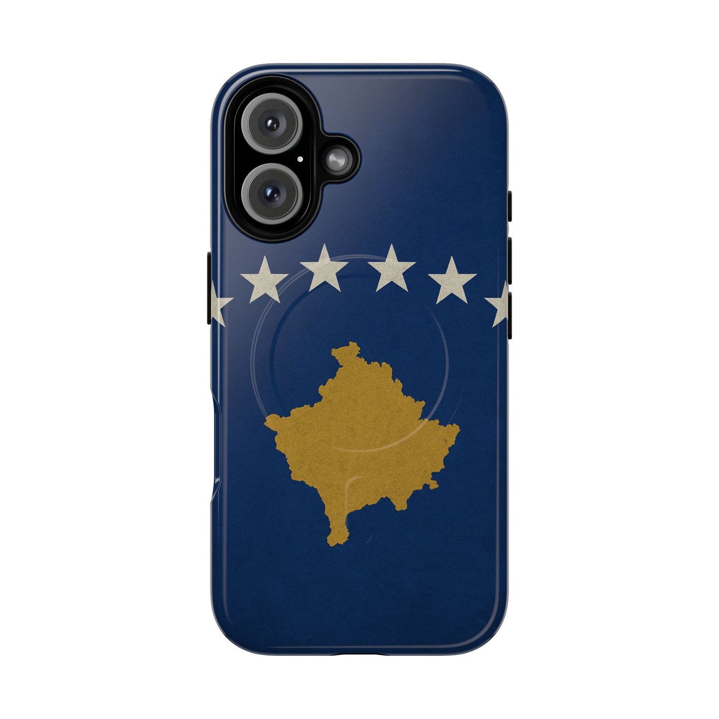 Kosovo Flag Tough iPhone Case — Navy Blue Stars & Gold Map (MagSafe compatible)  Shamo's iPhone 16 / Glossy