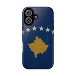 Kosovo Flag Tough iPhone Case — Navy Blue Stars & Gold Map (MagSafe compatible)  Shamo's iPhone 16 / Glossy